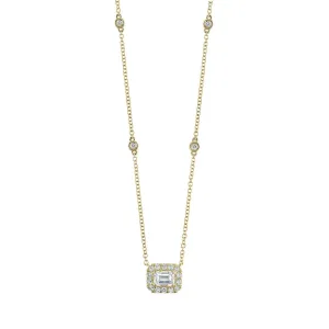 Shy Creation Emerald Cut Diamond Necklace