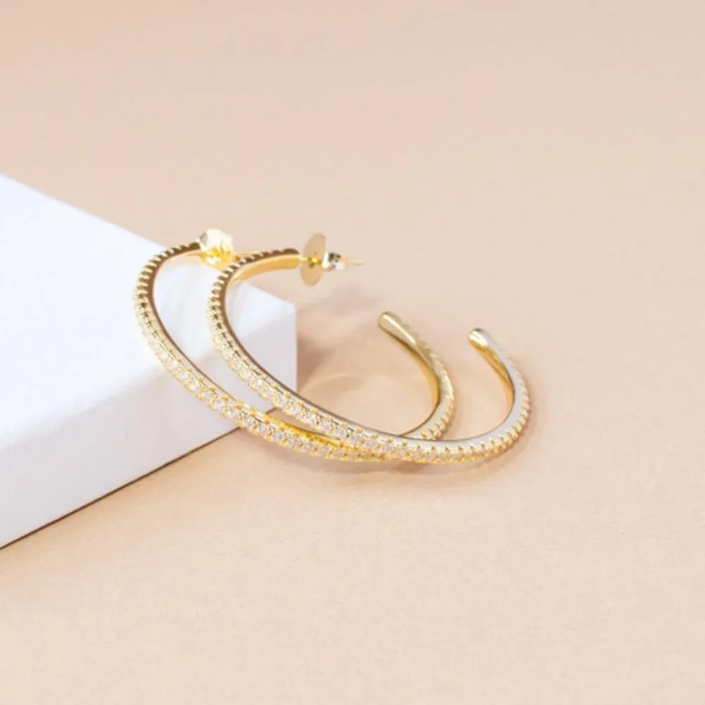 Sienna Pave Hoop Earring