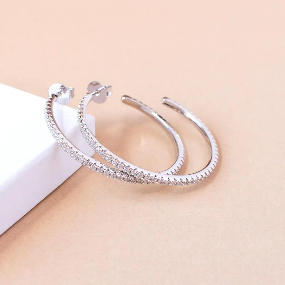 Sienna Pave Hoop Earring