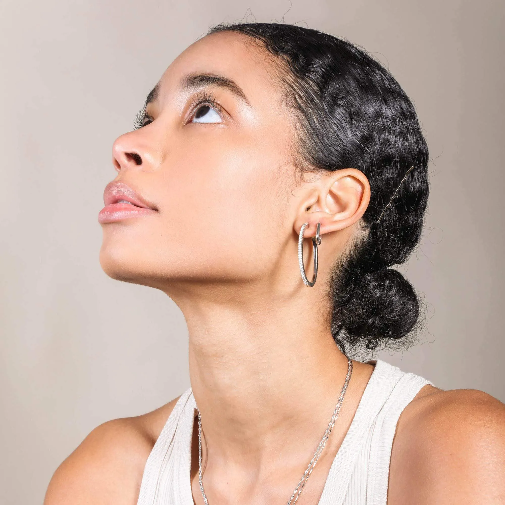 Sienna Pave Hoop Earring
