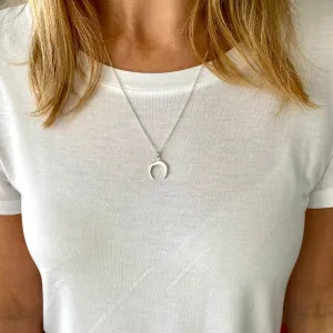 Silver Crescent Necklace