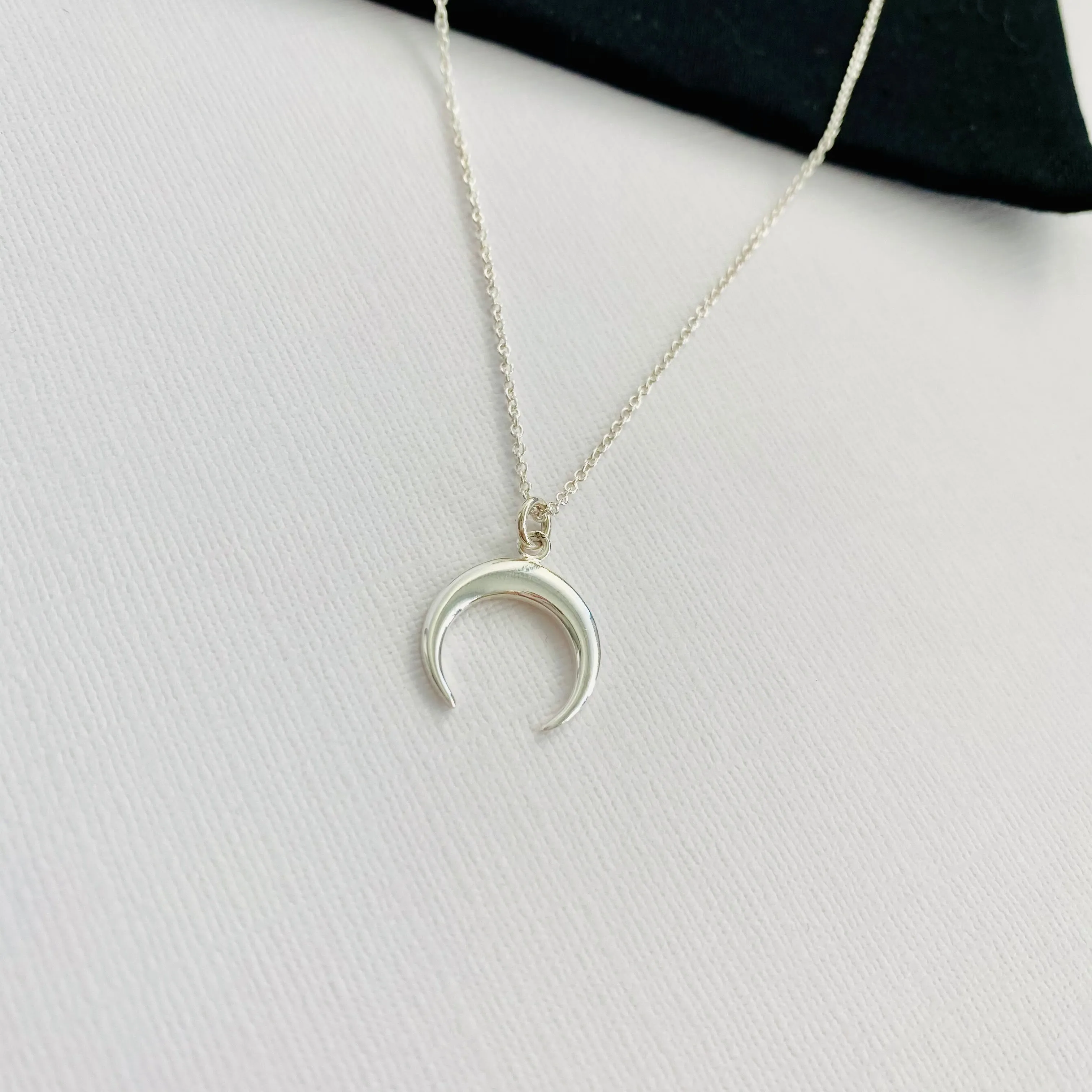 Silver Crescent Necklace