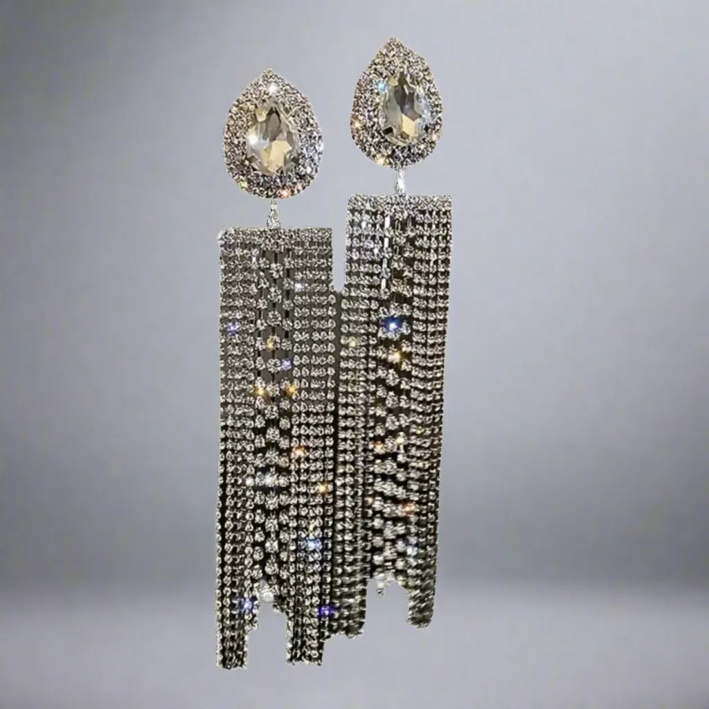 Silver Exaggerated Tassel Earrings