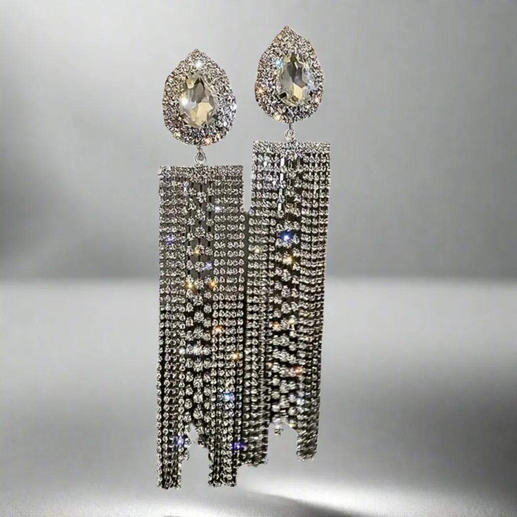 Silver Exaggerated Tassel Earrings