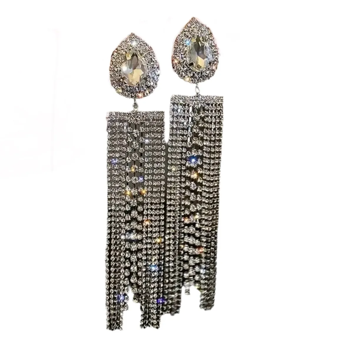 Silver Exaggerated Tassel Earrings