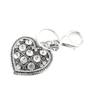 Silver Heart Crystal Key Chain #FW10090CR (RB10)