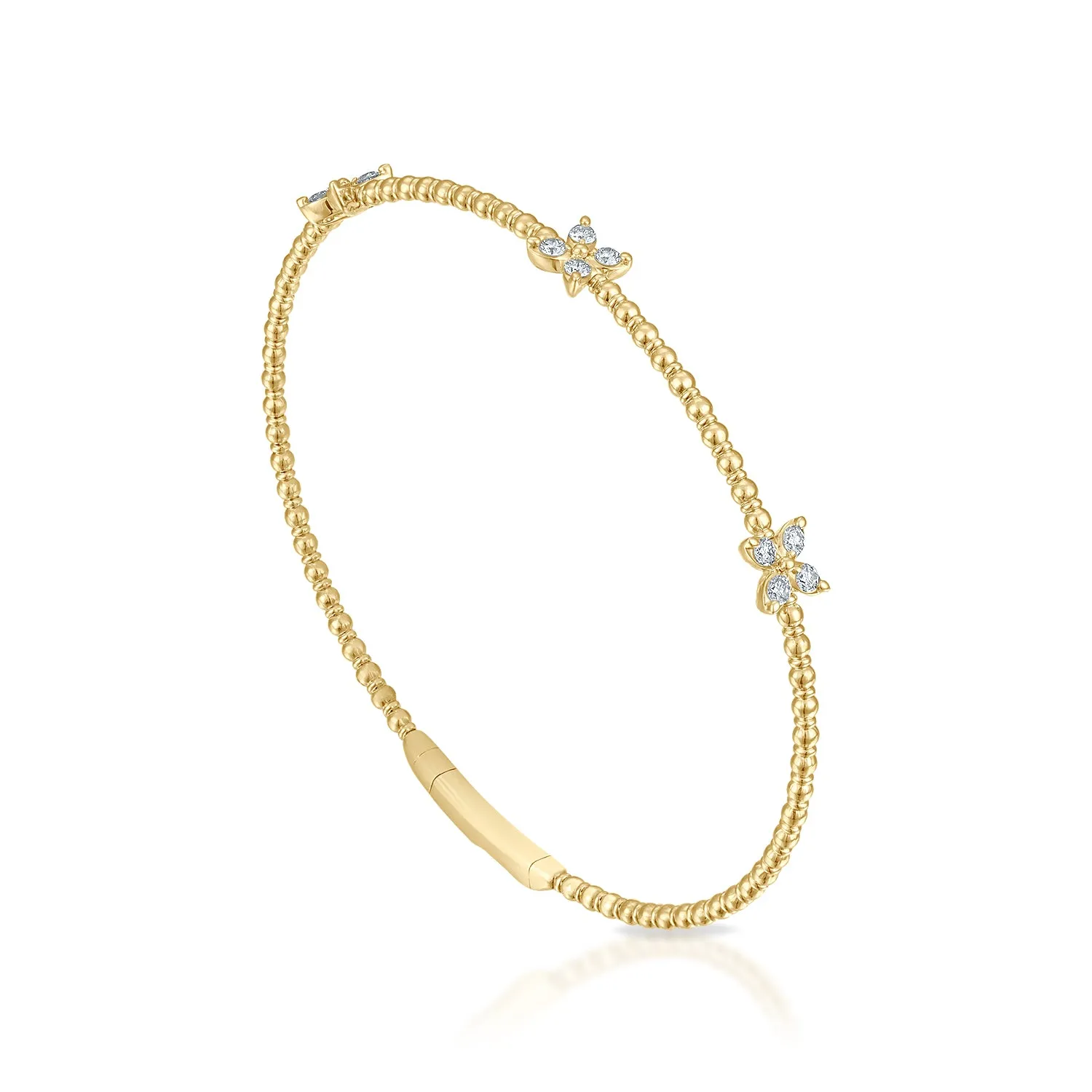 Siroo Three Butterfly Diamond Flex Bangle