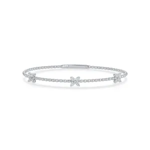 Siroo Three Butterfly Diamond Flex Bangle
