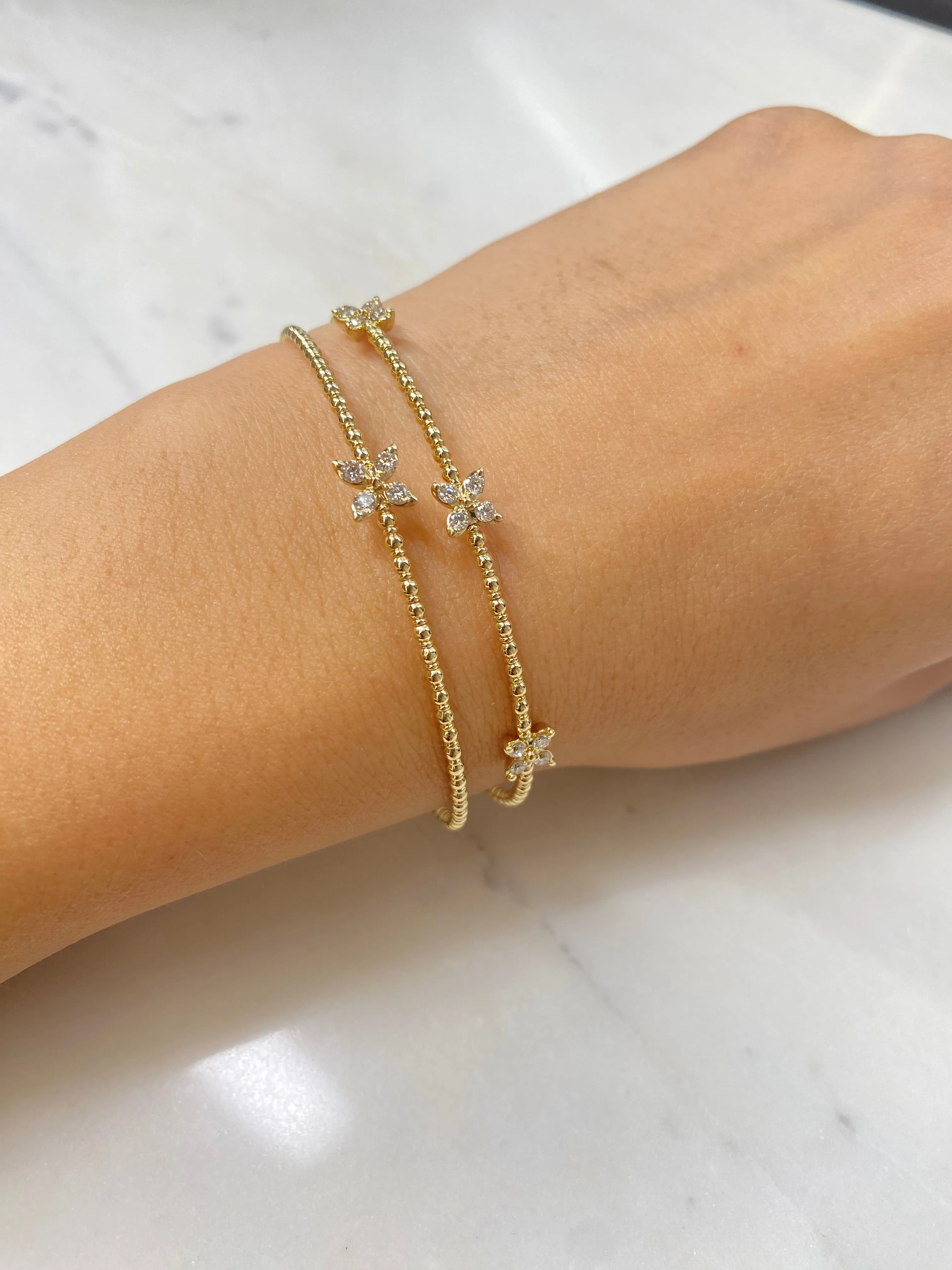 Siroo Three Butterfly Diamond Flex Bangle