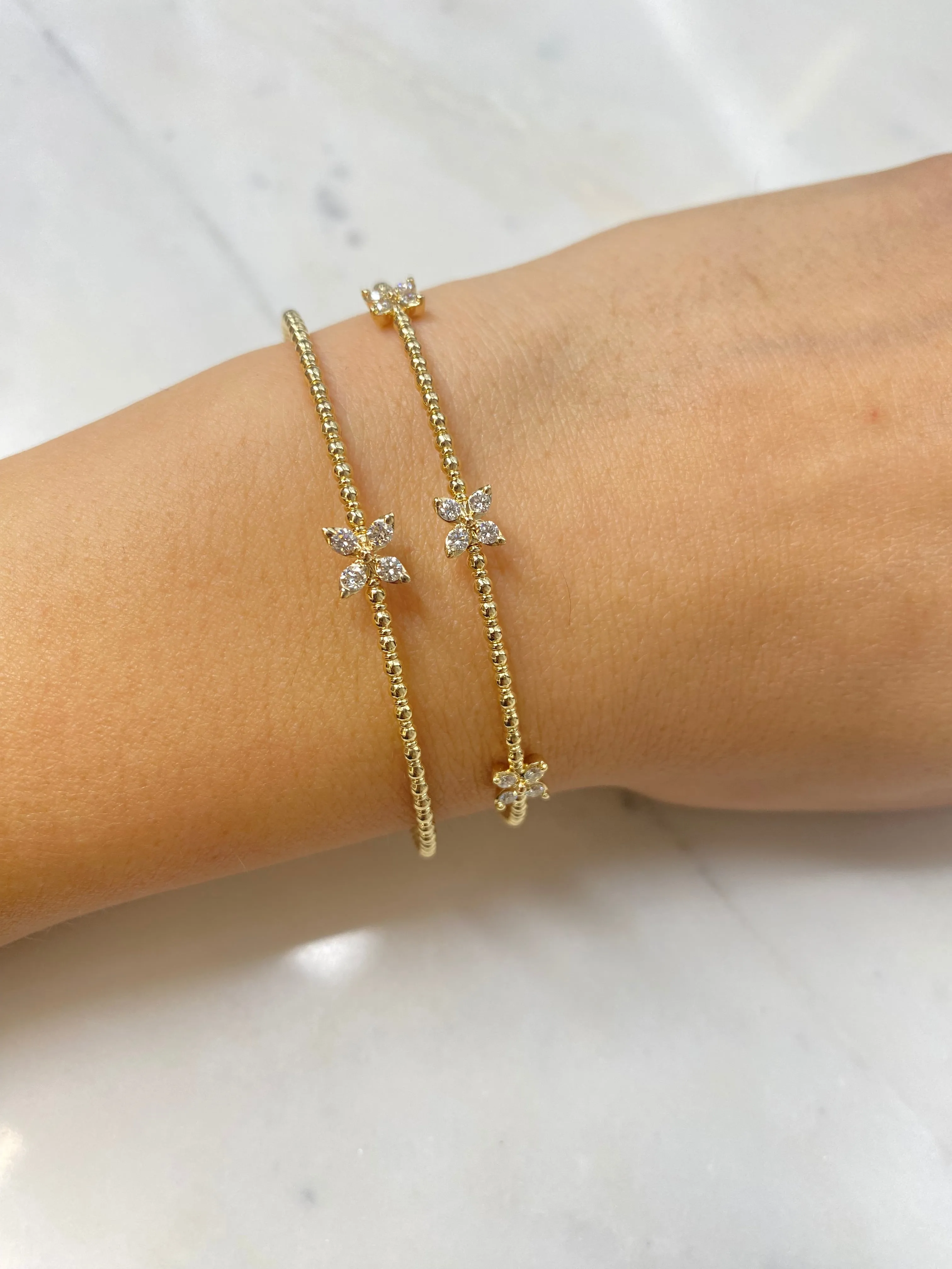 Siroo Three Butterfly Diamond Flex Bangle