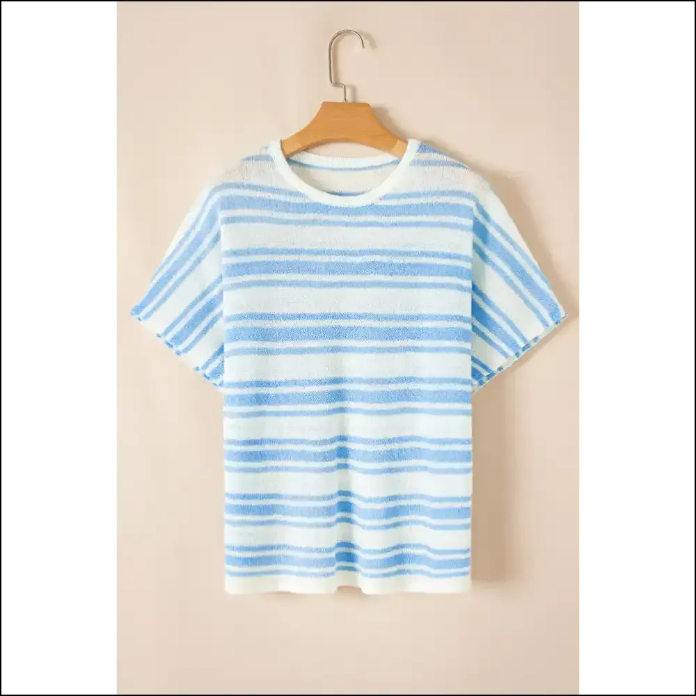 Sky Blue Stripe Boxy Knit: Needful Things'  Gorgeous Tee