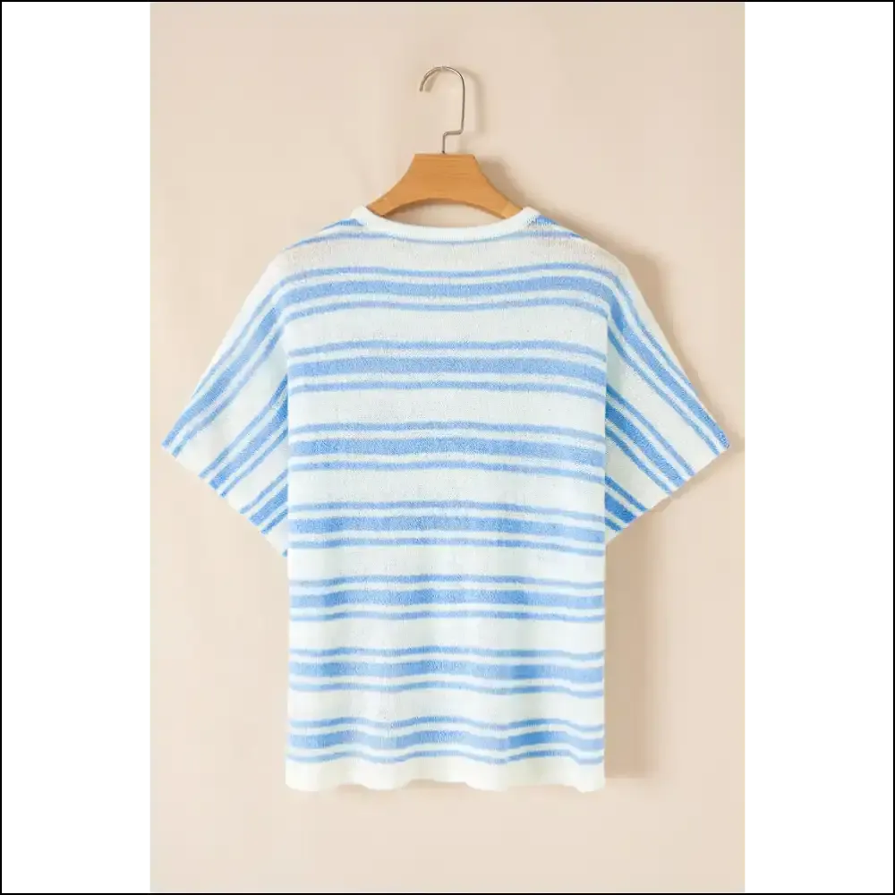 Sky Blue Stripe Boxy Knit: Needful Things'  Gorgeous Tee
