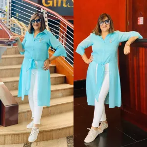 Sky Blue Tie-Up Shirt
