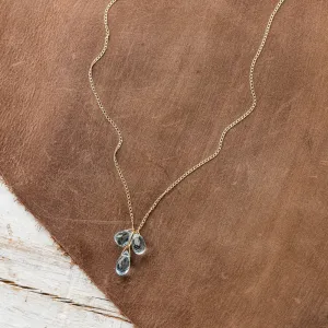 Sky Blue Topaz Chandelier Trio Drop Necklace