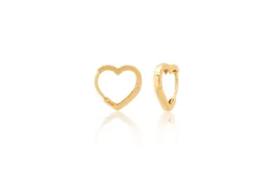 Small Heart Huggie Earrings