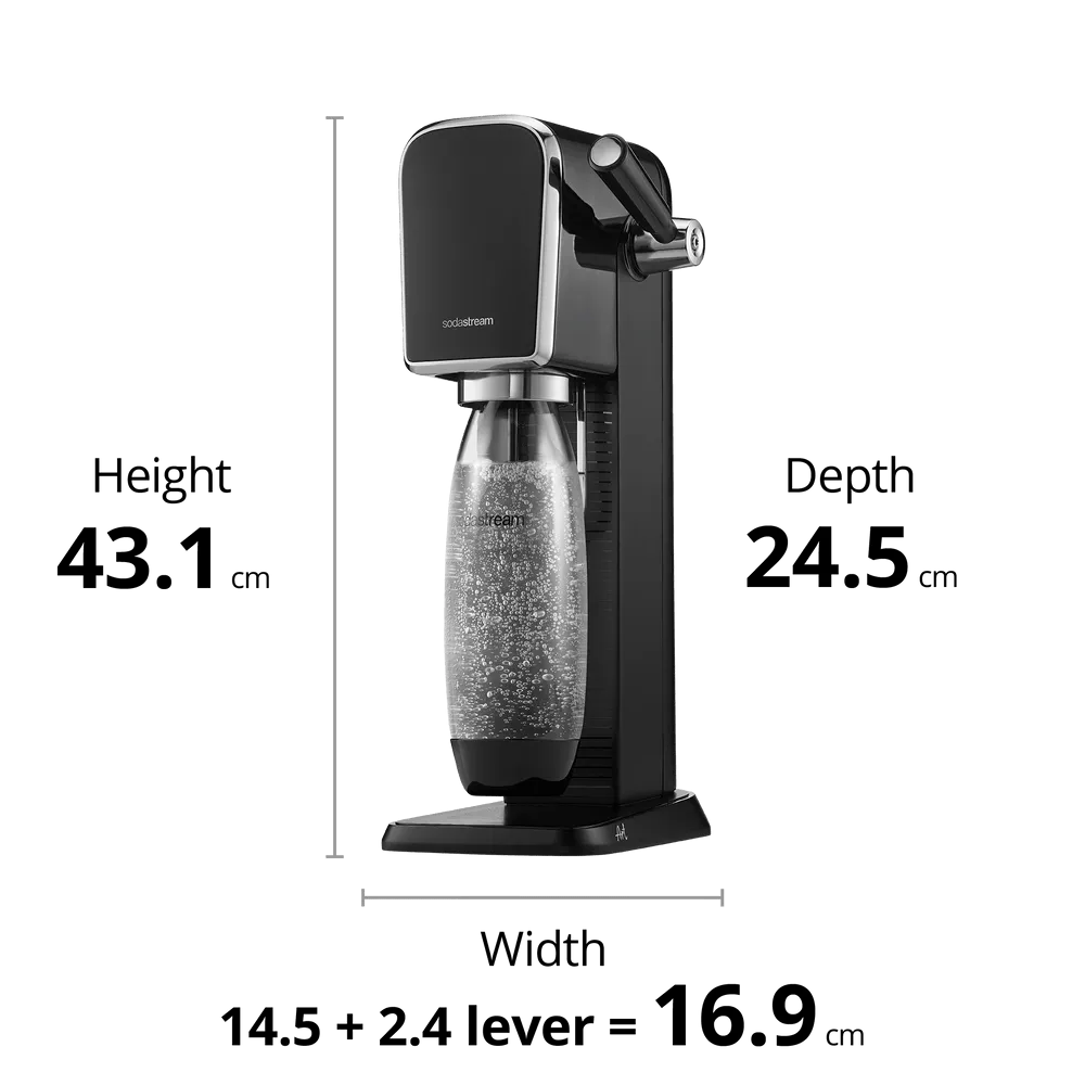 SodaStream Art Black Sparkling Water Maker Machine- Home Soft Fizzy Drink