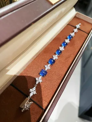 Sparkling Blue Sapphire Sugarloaf Bracelet