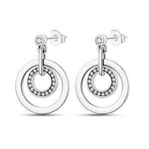 Sparkling Circle Drop Earrings