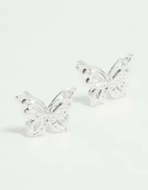 Sterling Silver Butterfly Stud Earrings