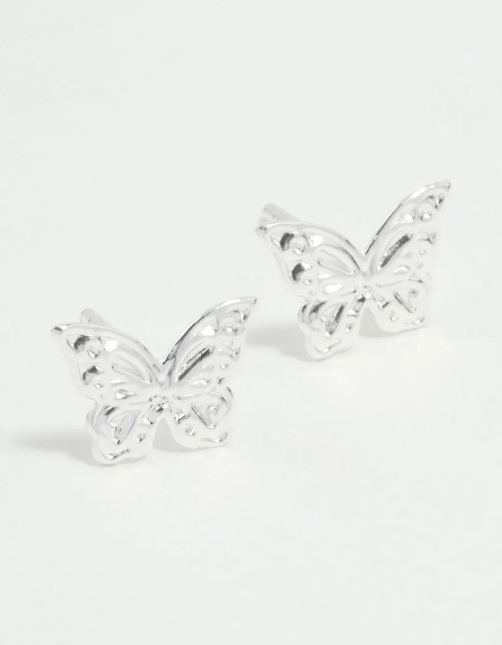 Sterling Silver Butterfly Stud Earrings