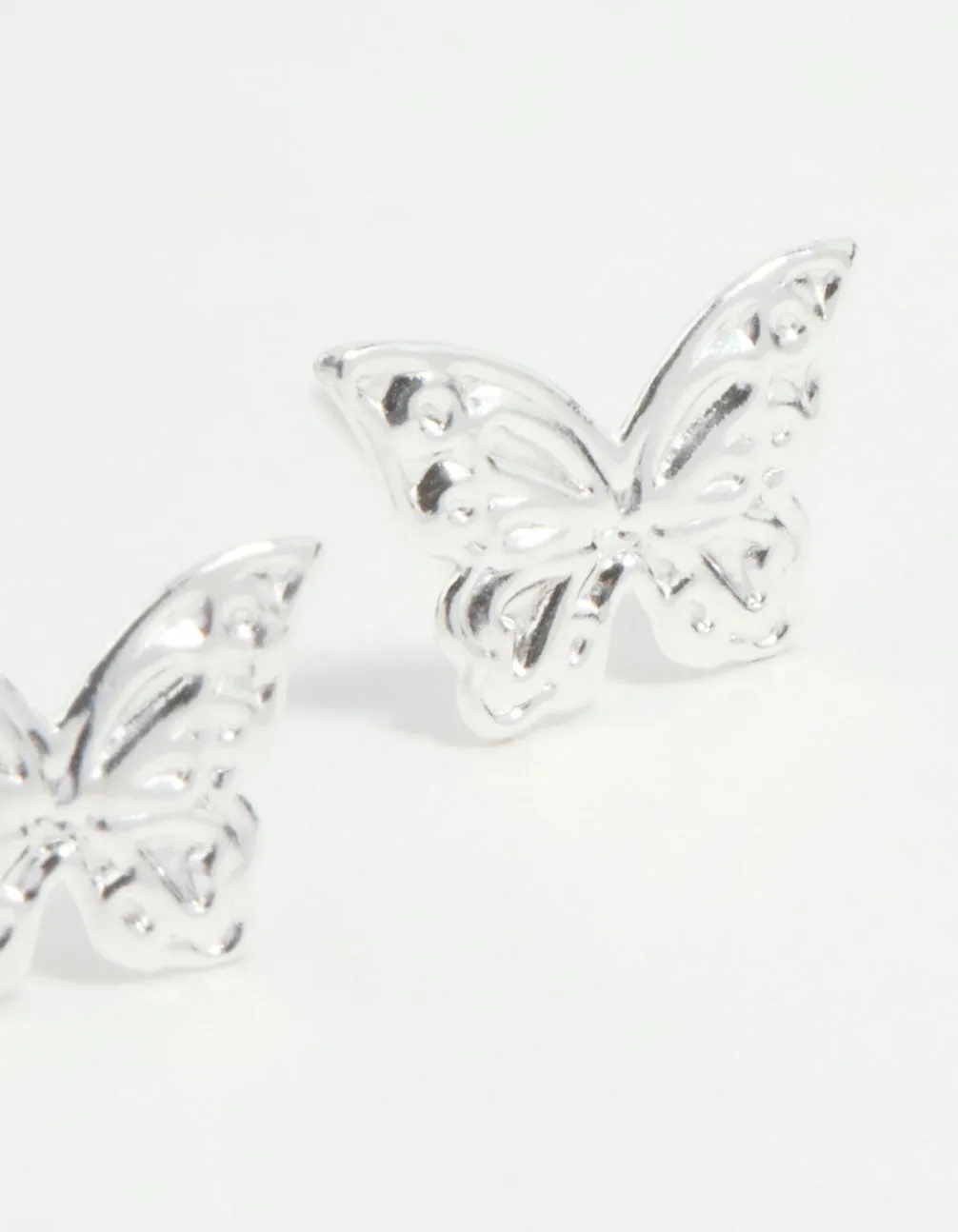 Sterling Silver Butterfly Stud Earrings