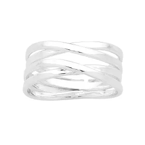 Sterling Silver Double Crossover Ring
