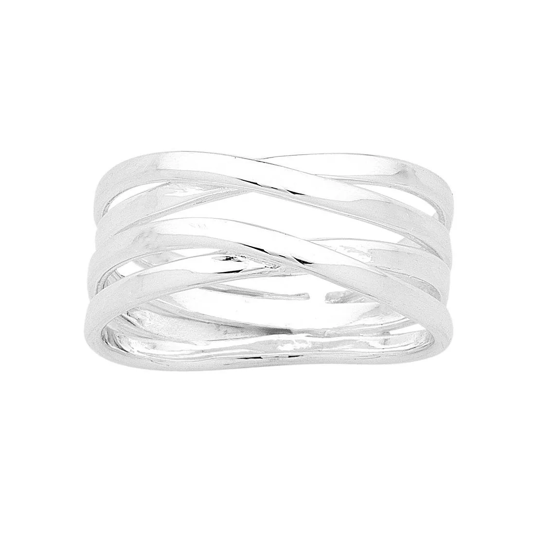 Sterling Silver Double Crossover Ring