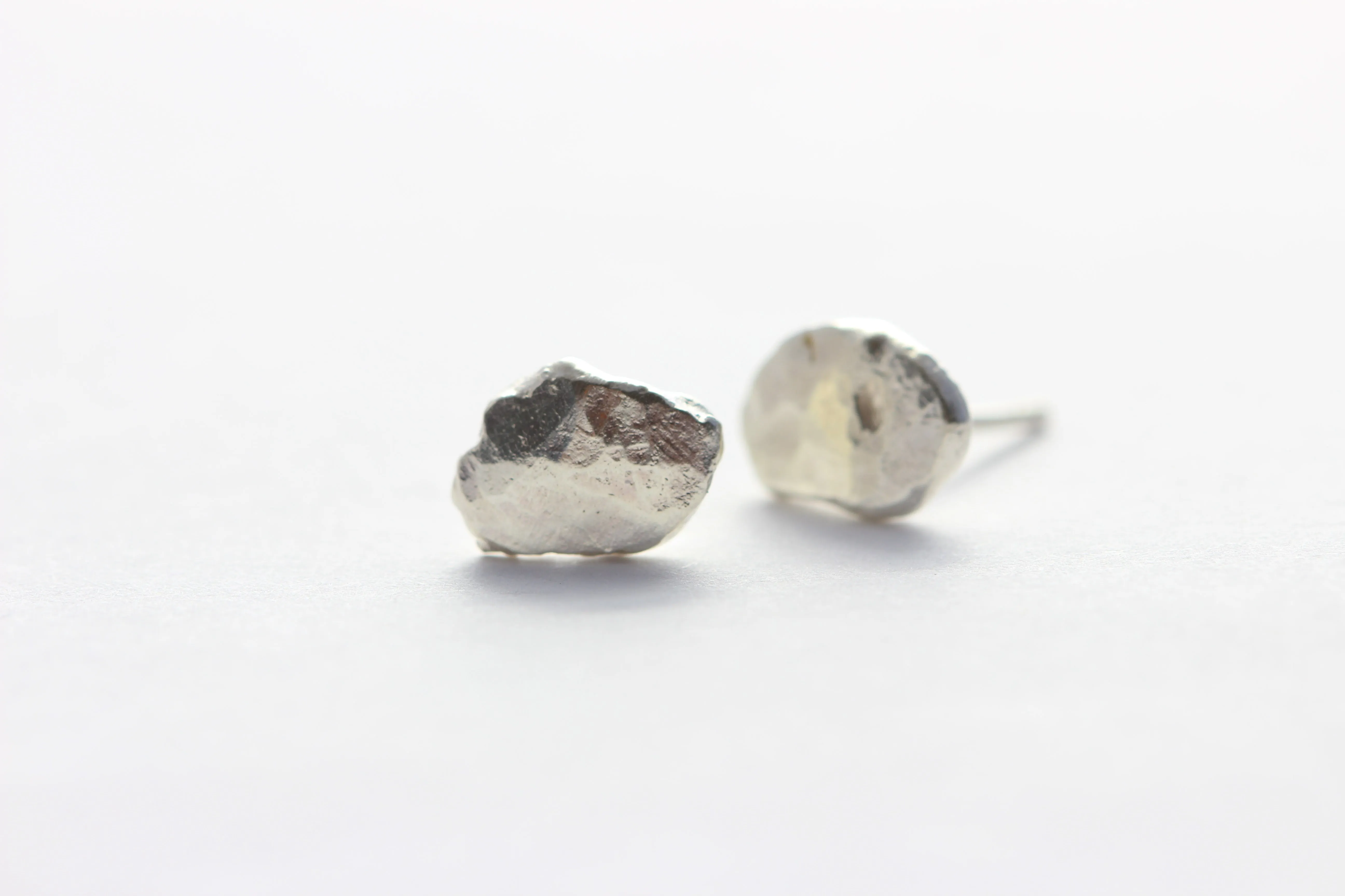 Sterling Silver Nugget Studs