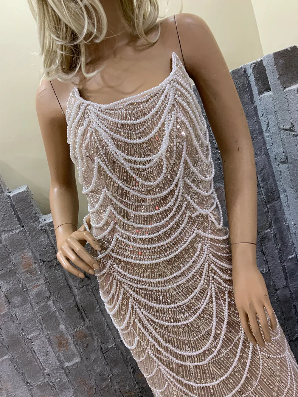 Strapless Sleeveless Delicate Maxi Bodycon Dress HT20880