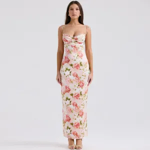 Strappy Sleeveless Floral Maxi Dress ZNSBA1063