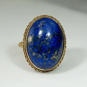Stunning Lapis Cocktail Ring in Luxe 18k Gold