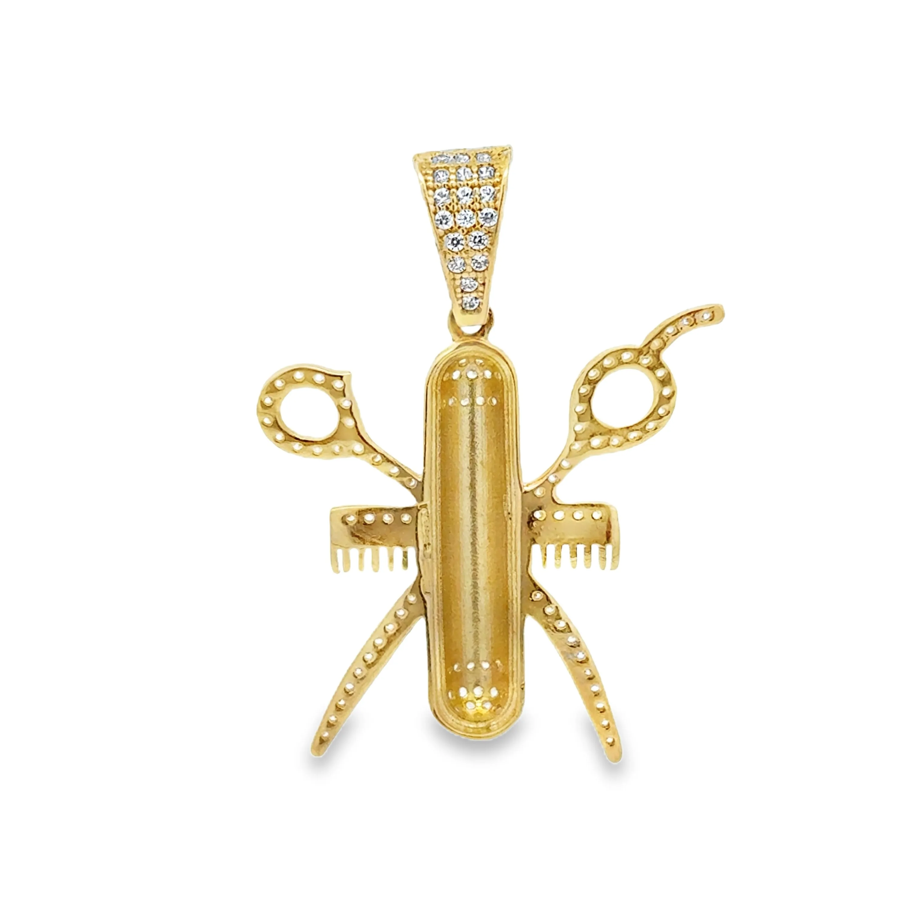 Stylish Barber's Pole Pendant 10k