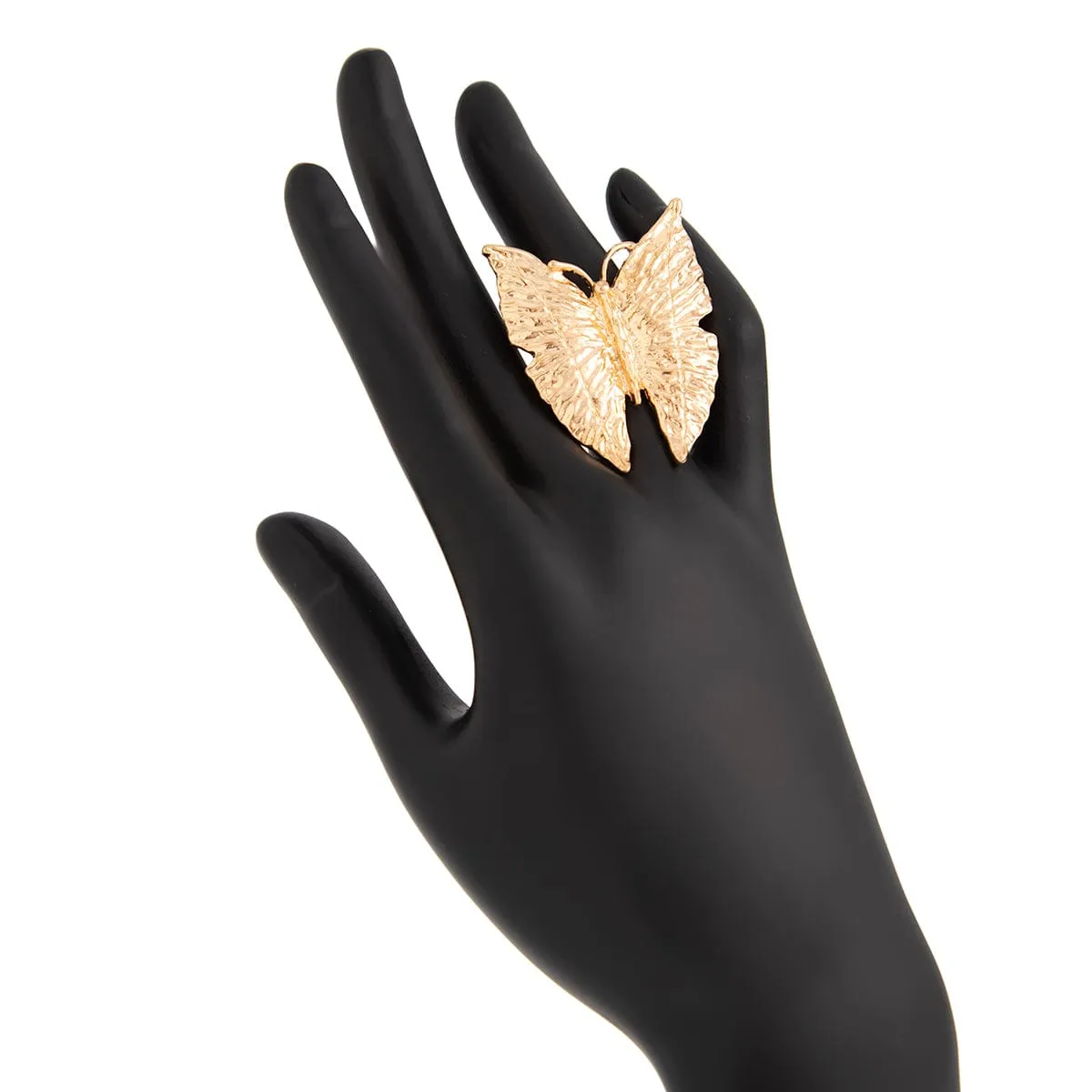 Stylish Chunky Textured Butterfly Ring