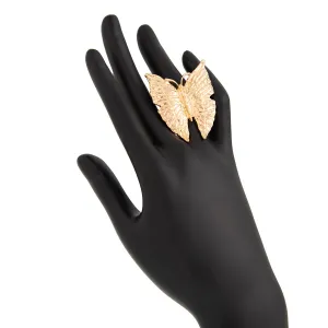 Stylish Chunky Textured Butterfly Ring