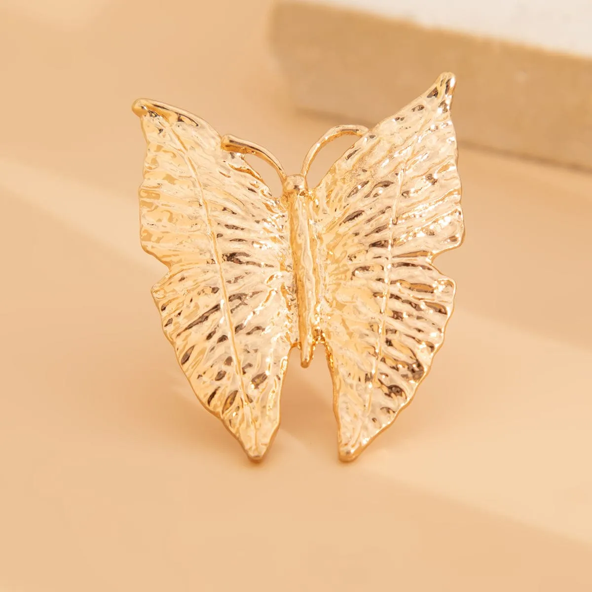 Stylish Chunky Textured Butterfly Ring