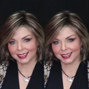 Stylish gorgeous gold brown mixed BOB wig