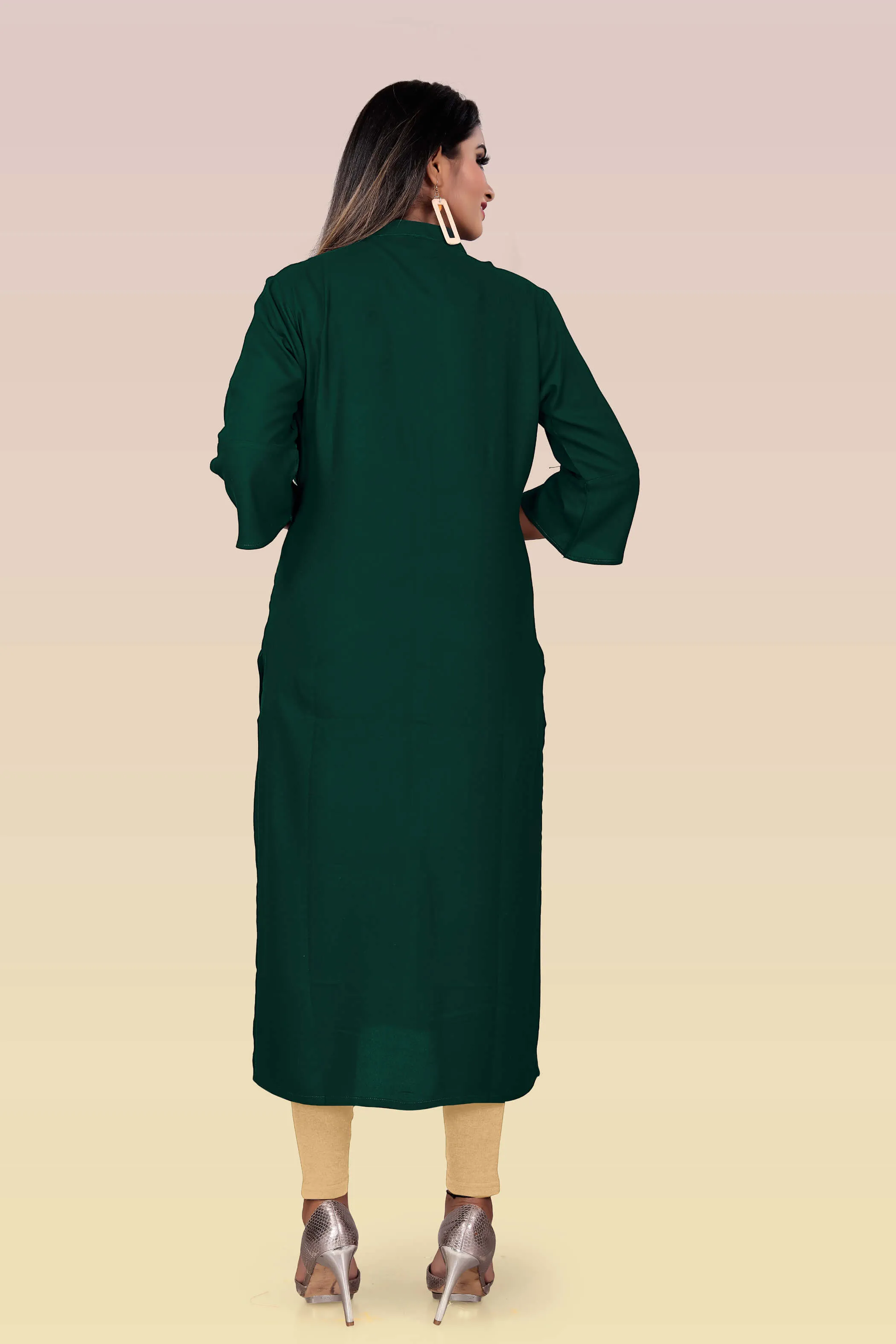 Stylish Green kurti with stylish handwork