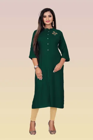 Stylish Green kurti with stylish handwork