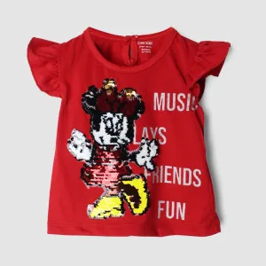 Stylish Maroon Themed Girls T-Shirt