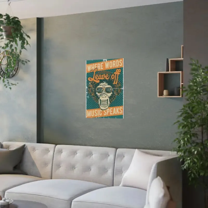 Stylish Music Speaks Poster that Inspires Vibes