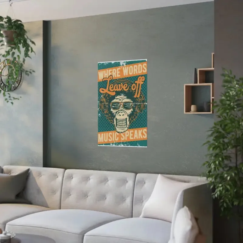 Stylish Music Speaks Poster that Inspires Vibes