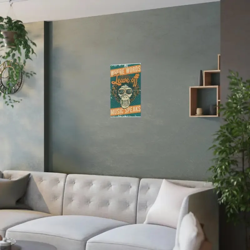 Stylish Music Speaks Poster that Inspires Vibes