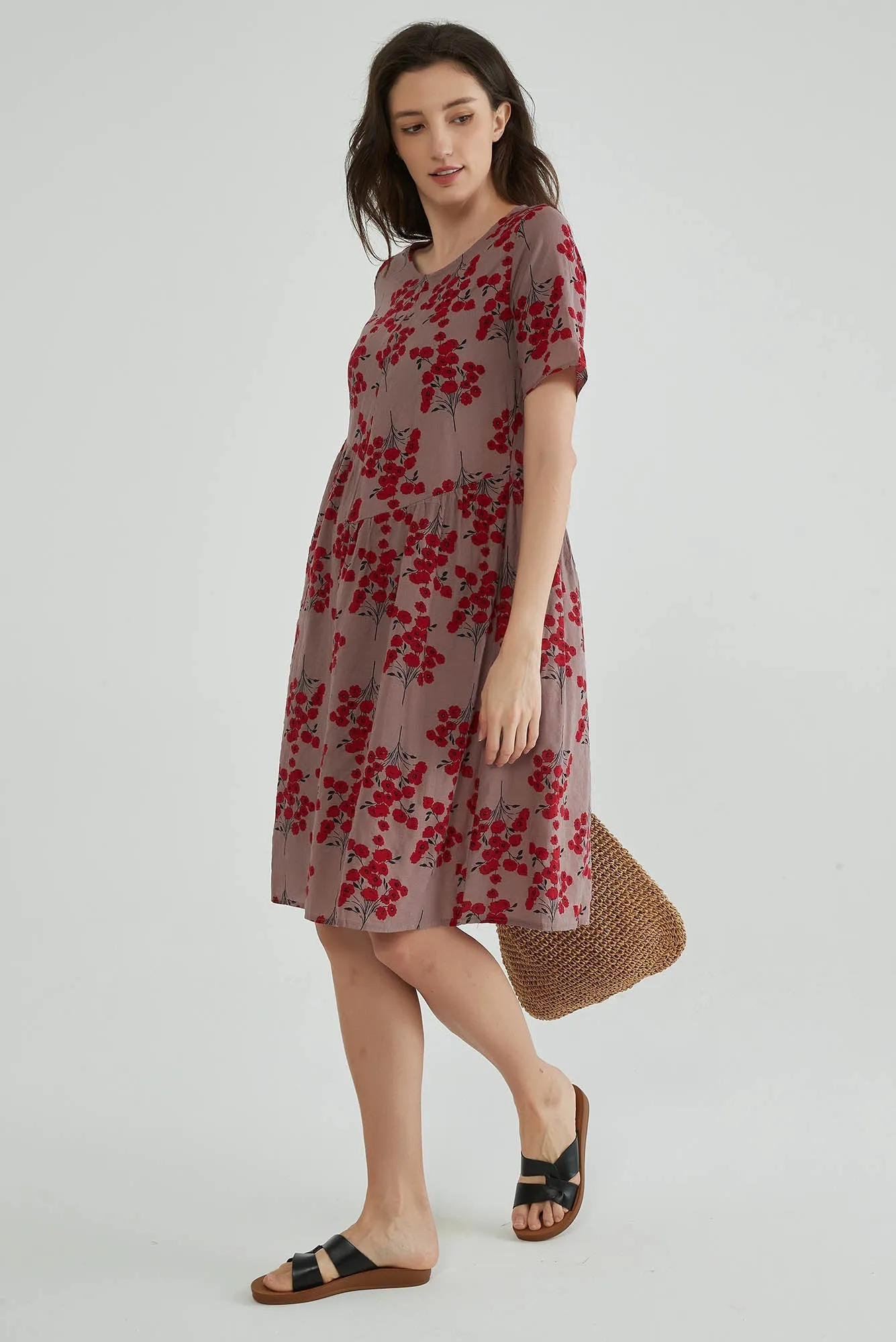 Summer Floral Print Light Cotton Dress