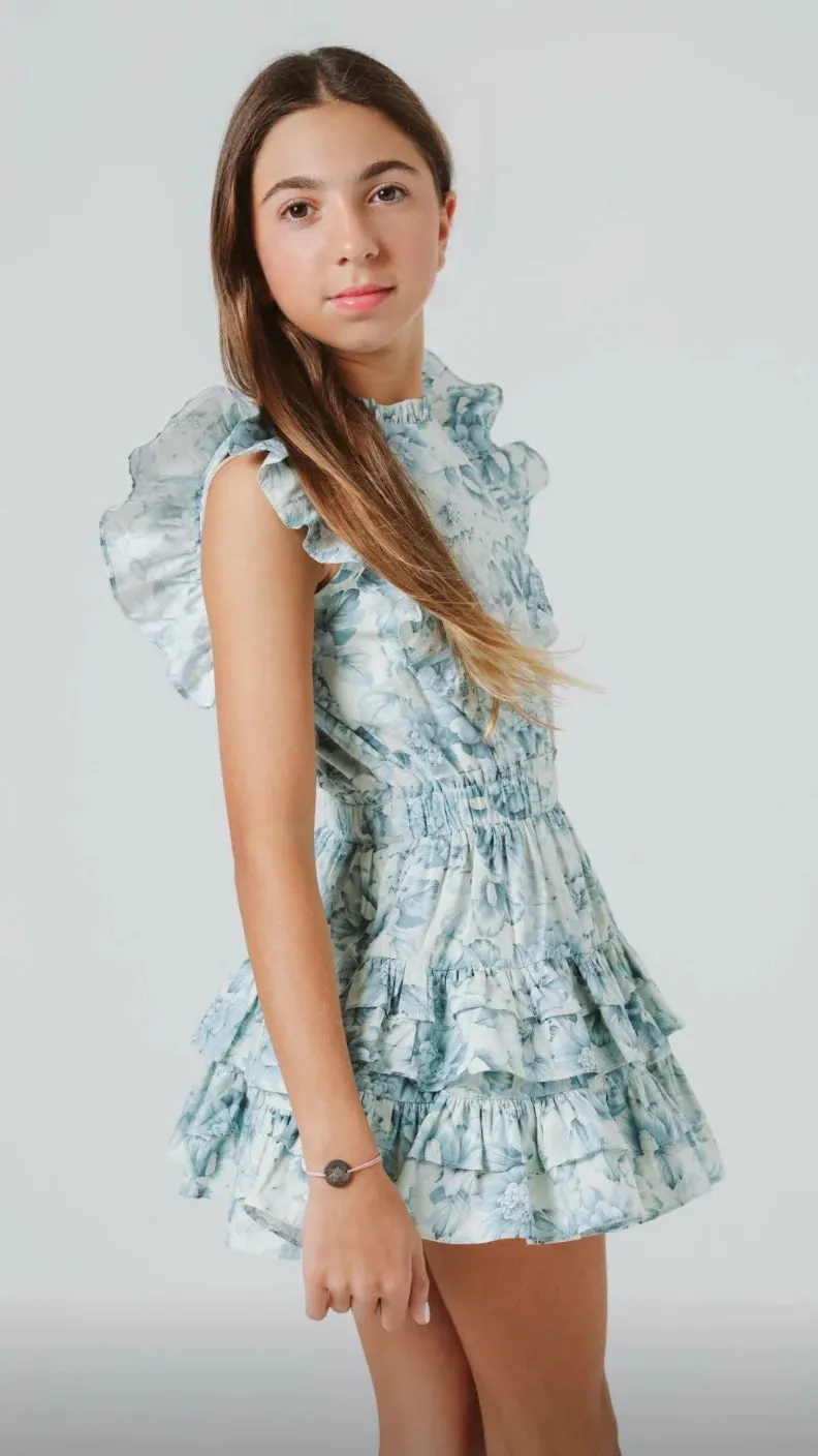 Summer Loving- Gustavia Dress In Blue Peonies