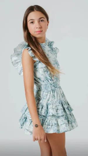 Summer Loving- Gustavia Dress In Blue Peonies