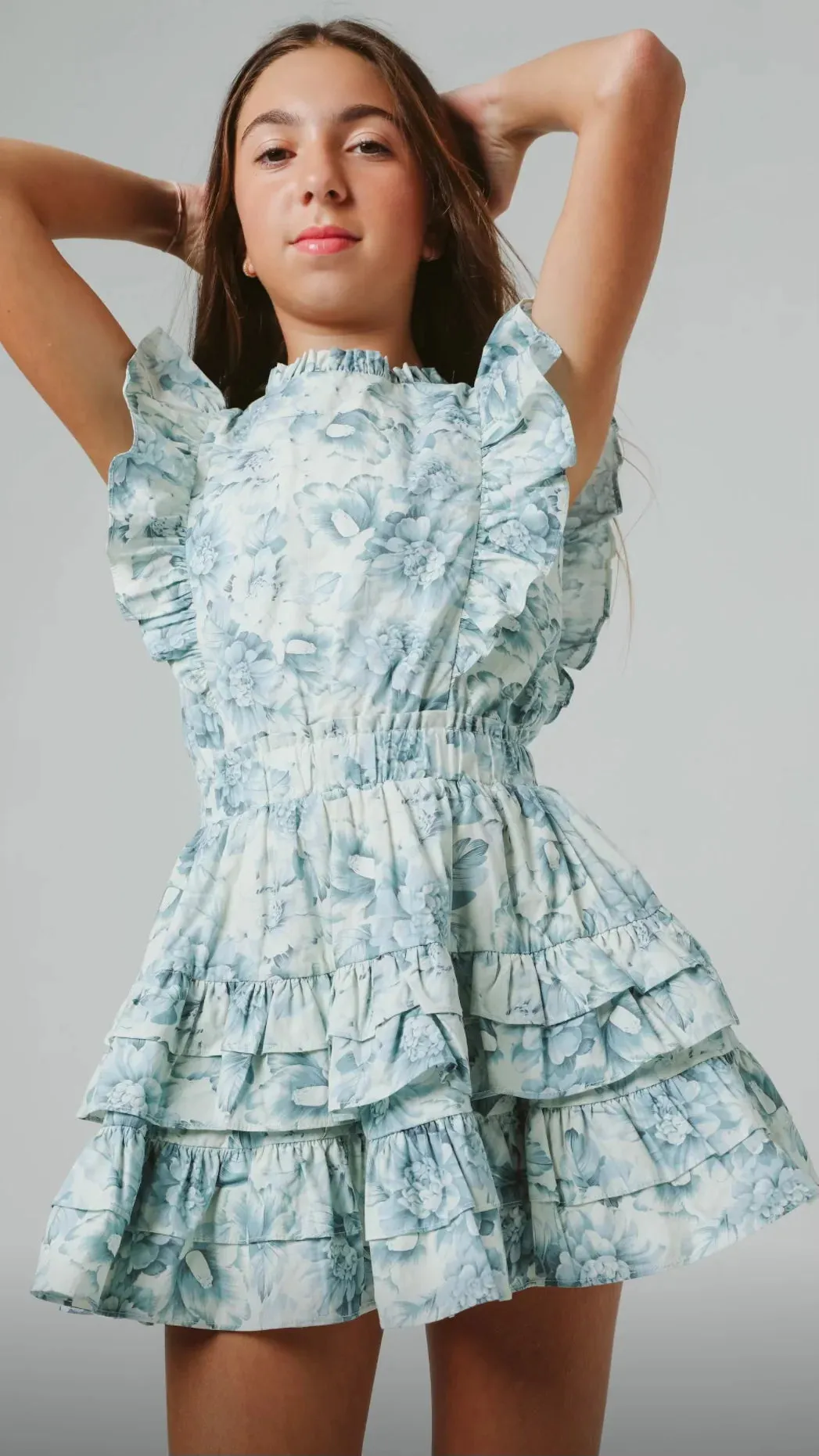 Summer Loving- Gustavia Dress In Blue Peonies