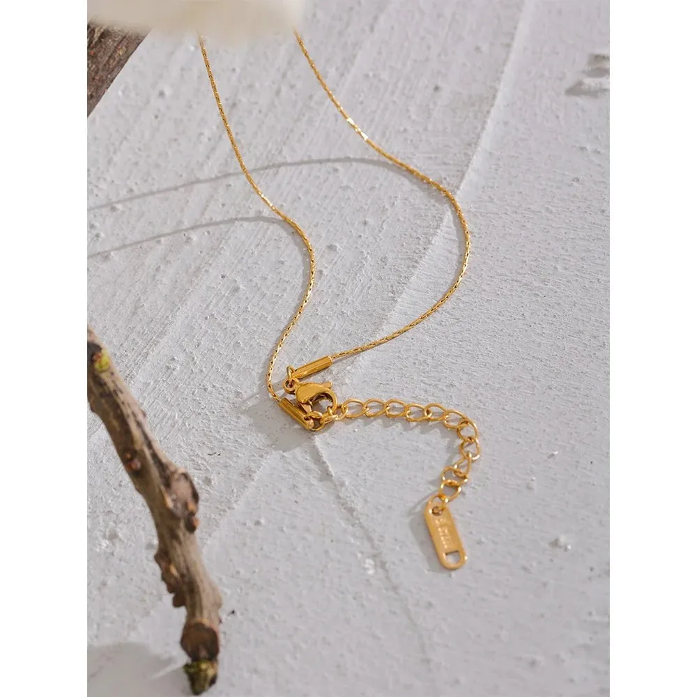 Summer Starfish CZ Pendant Stainless Steel Stylish Necklace for Girl