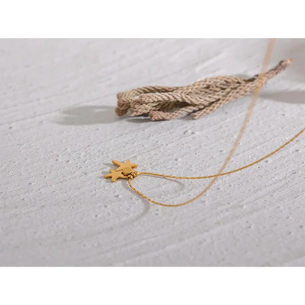 Summer Starfish CZ Pendant Stainless Steel Stylish Necklace for Girl