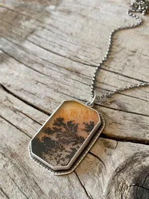 Sunset Dendrite ~Delicate Custom Silver Work with 18" Chain