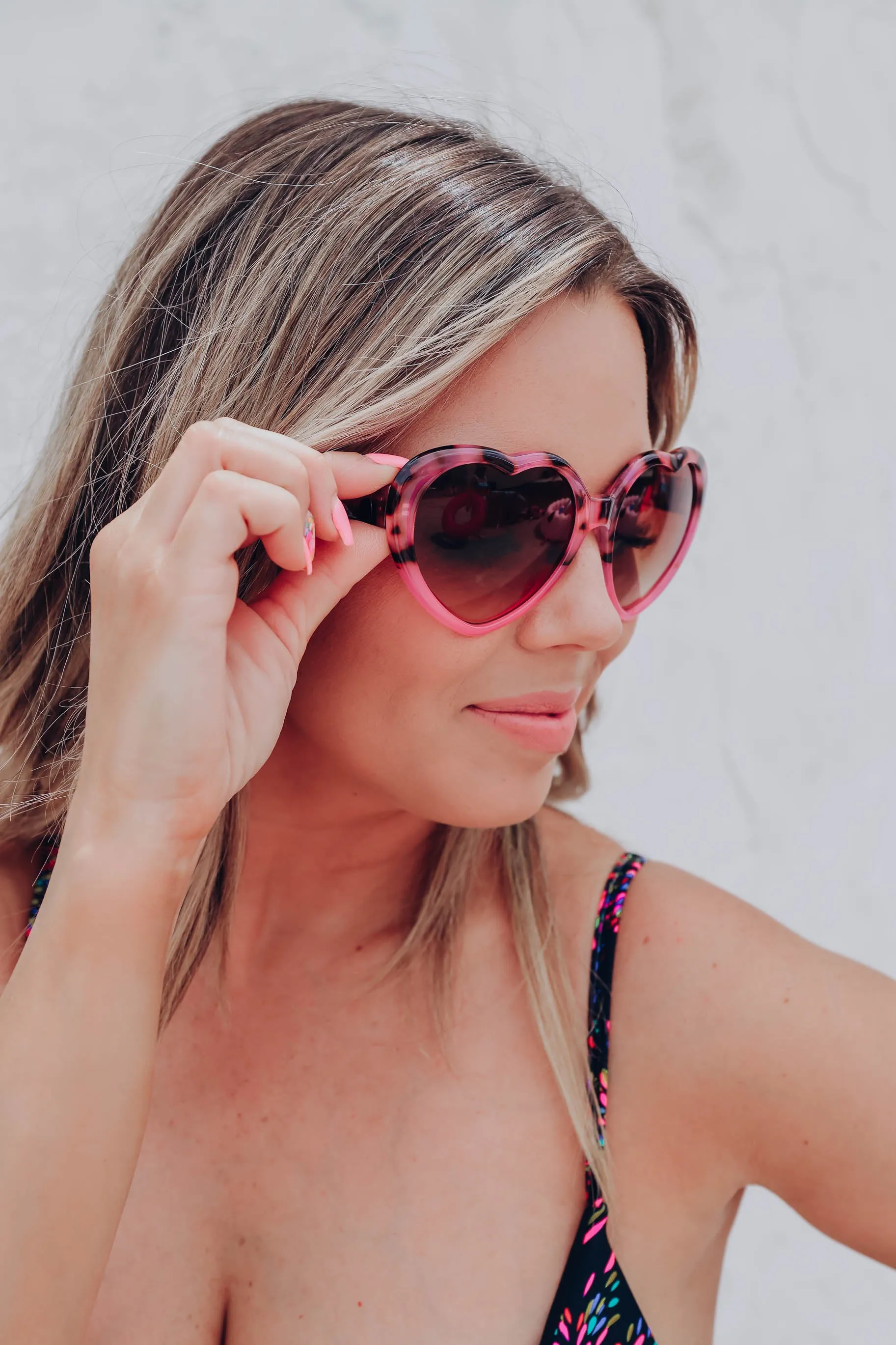 Sweet Days Heart Sunglasses - Pink Tortoise